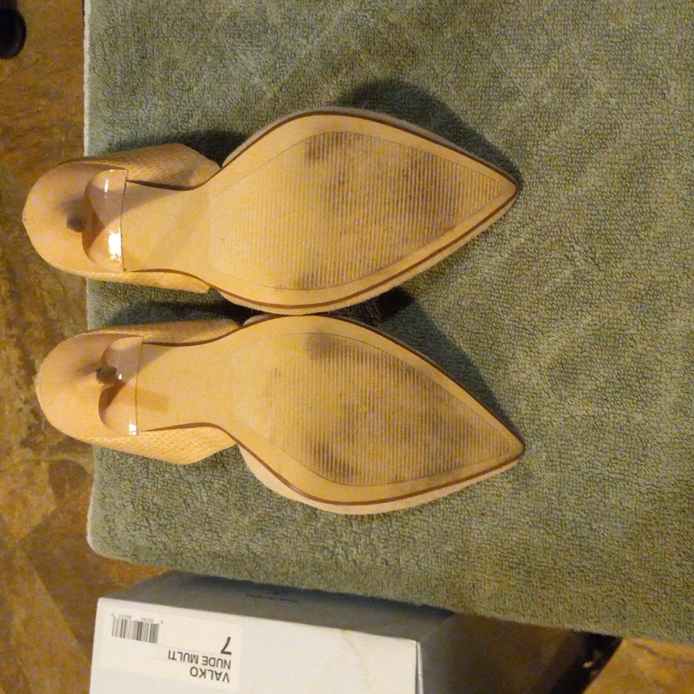 Steve Madden Valko D’Orsay Heels Nude Multi-Color Suede and Snakeskin Size 7 - Picture 8 of 12